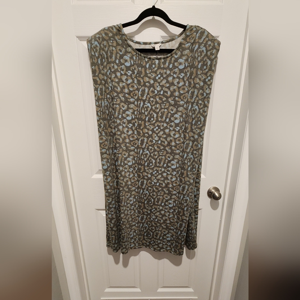 Cato Leopard Print Midi Dress - Brown and Blue - Picture 7 of 7